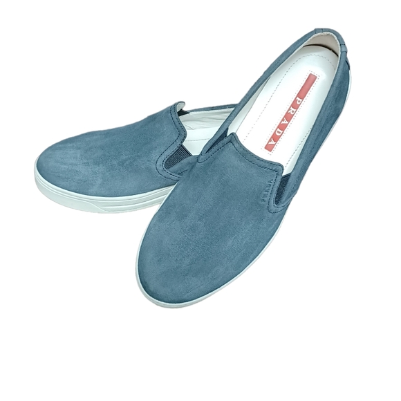 Auth! Prada suede loafers sleep ons flats shoes - Picture 2 of 13